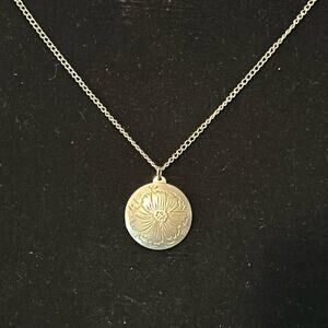 Kirk Pewter pendant chain necklace #A76  16”